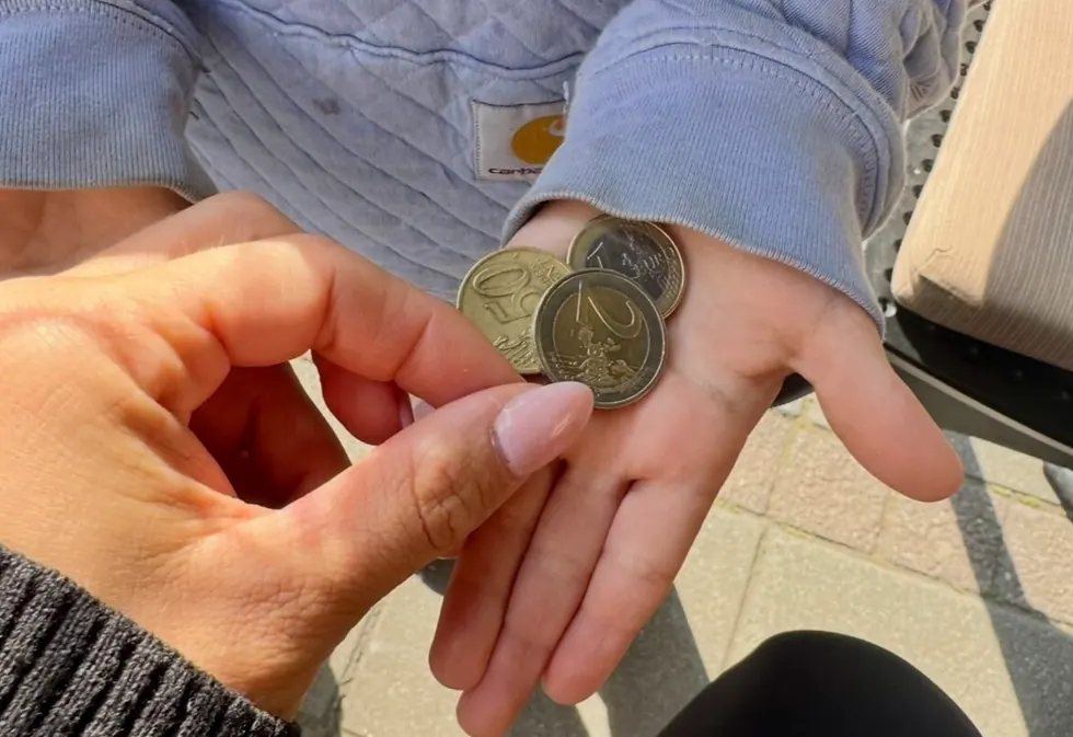 Kids buying ice cream at a kiosk